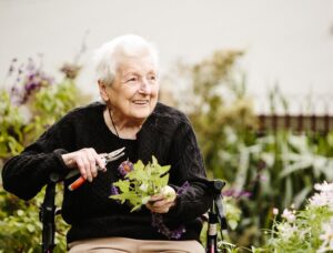 Mercy Health Home Care client in the garden 